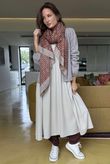Made in Italy Donegal Cotton Jersey Smock Dress Stone